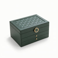 Jewelry Box with Mirror Hard-Sided Jewelry Box with Drawers Sturdy for Vanity
