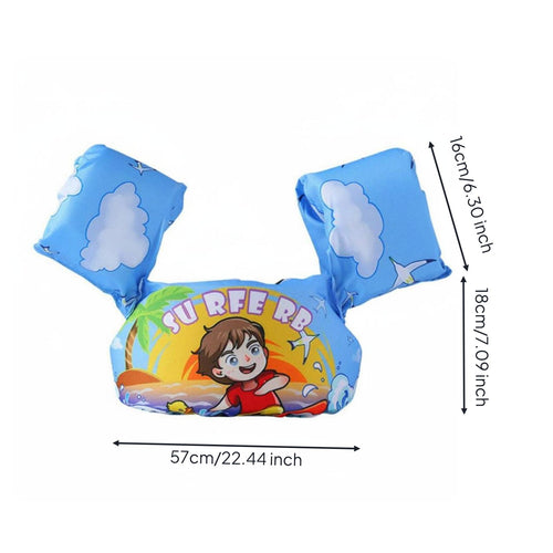 Kids Swim Vest with Arm Wings Non-Inflatable Toddler Floaties Vest for Beginners