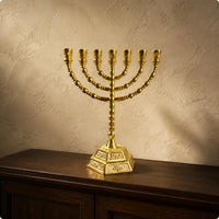 Seven Branch Menorah Metal Craft Religious Decor Decorative Display