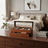 Wooden Watch Box Lined Interior Watch Box Dustproof