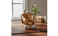 Gold Elephant God Idol Long-Lasting Resin Craftsmanship Elephant God Statue Ganpati Idol Intricate Features House Decoration