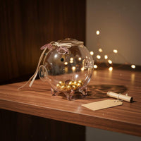Clear Glass Piggy Bank Small Size Glass Piggy Bank Mini Pig Coin Box Sleek Feel Transparent Piglet Figurine for Nursery