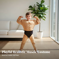 Muscular Appearance Padded Muscle Shirt Bulk Up Effect Fake Abs Costume Top Fiberfill Padding for Children, Adults, Cosplay, Party