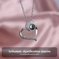 Mom Heart Projection Necklace Meaningful Gift Custom Photo Heart Locket