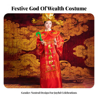 God of Wealth Costume Soft Textile Traditional Chinese Deity Costume for Adults