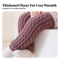 Fleece Lined Baby Leg Sleeves Soft & Comfortable Baby Crawling Knee Pads Infant Crawling Knee Pads Elastic & Stretchable
