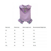 Collared Dog Jumpsuit Cute Polka Spotted Pet Bodysuit Breathable Cat Outfit for Daily Wear