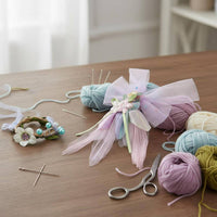 Fairy Doll Dress Ruffled Trim Flower Doll Outfit Heavenly Look for Photo Shoots