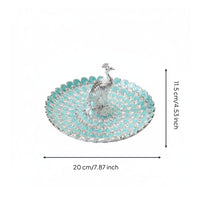Gold Peacock Serving Tray Multi-Functional Peacock Fruit Bowl Ornate Design