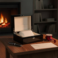 Wooden Watch Gift Box Vintage Design Lacquered Wood Watch Box Accessory Organizer Push-Button Clasp for Men