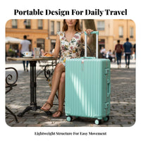 Lightweight Design Aluminum Frame Carry-on Suitcase Sturdy Corner Protectors Aluminum Frame Travel Case Scratch Resistant for Women, Adults
