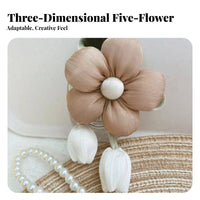 3D Padded Design Soft Flower Blossom Charm Handmade Look Five-Petal Cloth Flower Pastel Colors for Maker S, Keychain Making, Scrapbooking