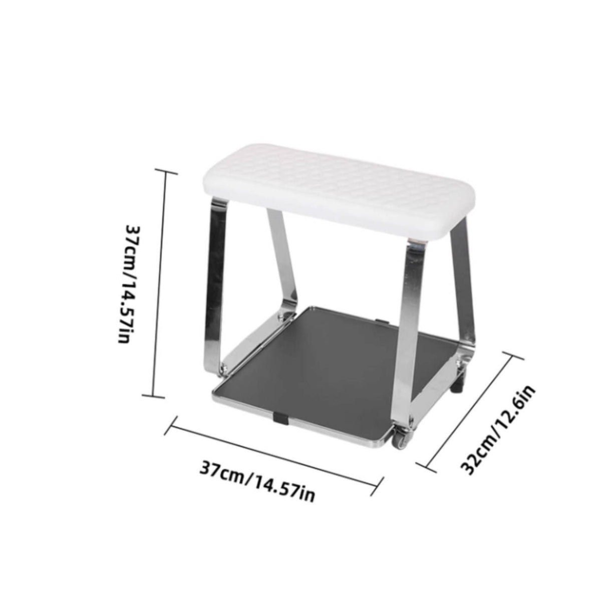Mobile Pedicure Stool Comfortable Cushion Salon Foot Rest Bench Cushioned Top
