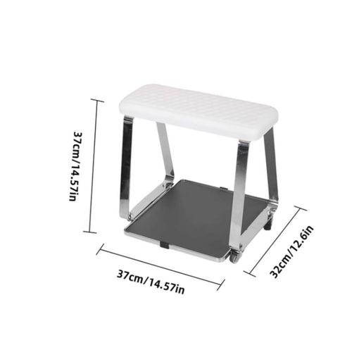 Mobile Pedicure Stool Comfortable Cushion Salon Foot Rest Bench Cushioned Top