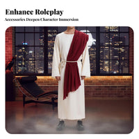 3 Pieces Biblical Robe Set Full-Length Design Biblical Robe and Headpiece Set