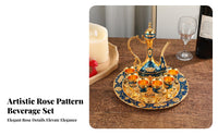 8 Pieces Vintage Metal Drinks Set Luxury Design European Design Vintage Drink Set Home Decoration for Wedding, Hotel