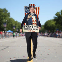 Uncle Patriotic Figure Poster Costume Stage Performance American Flag Outfit Red