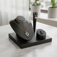 Necklace Earring Display Bust Faux Leather Finish Earring Display Stand