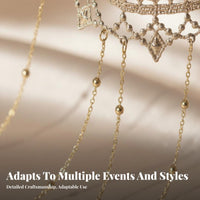 Tassel Chain Face Cover Mystical Look Crystal Tassel Face Covering Layered Chain Headpiece Ornate Costume Accessory