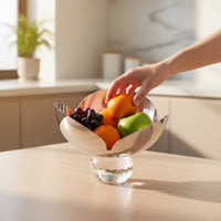 Crystal Base Fruit Bowl Polished Finish House Decoration Multi-Functional