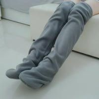 Fleece Leg Warmers Elasticized Thigh High Socks Leg Warmers Warm Apparel Comfortable for Women, Cold Weather, Lounging