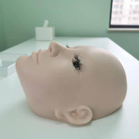 Eyelash Extension Practice Head Soft Gel Realistic Eye Training Head Skin-Tone