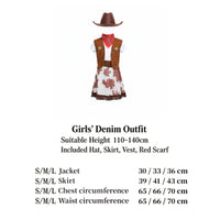 Cowboy Costume Set Fringed Vest Western Themed Outfit Family Matching Cowgirl Costume Set for Halloween