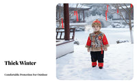 Children's traditional Chinese Tang Suit Set, padded, phoenix embroidery, festive New Year costume