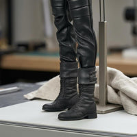 1/6 Scale Long Boots Tall Shaft laced Boots Dark Finish Footwear