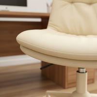 Waterproof Cushioned Vanity Stool with Back Easy to Clean Upholstered Rolling Computer Chair Comfortable Cushion Home Furniture Nordic Design for Women, Students