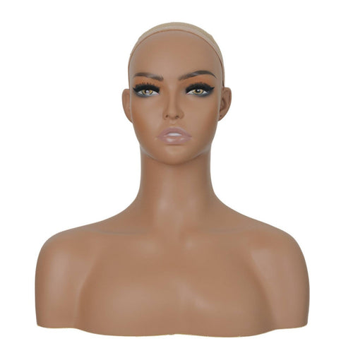 Shoulder Mannequin Bust PVC Hairpiece Mannequin Head for Photo, Salon Owners