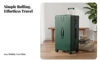 Large Capacity Ribbed Hardside Suitcase Long-Lasting Trolley Case Wheels Rolling Luggage Scratch-Resistant for Travelers, Vacationers, Business Professionals, Vacation, Airport, Train Journeys, Week-Long Getaways