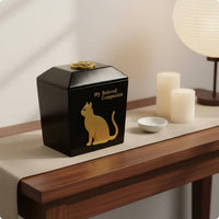 Feline Shaped Urn Resin Craft Feline Memorial Urn Sealed