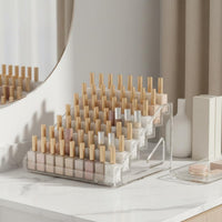 Nail Polish Rack Transparent Cosmetic Display Stand Multi-Tier for Vanity
