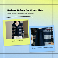 Women's Pullover Sweater Striped Knit, Fall, Navy