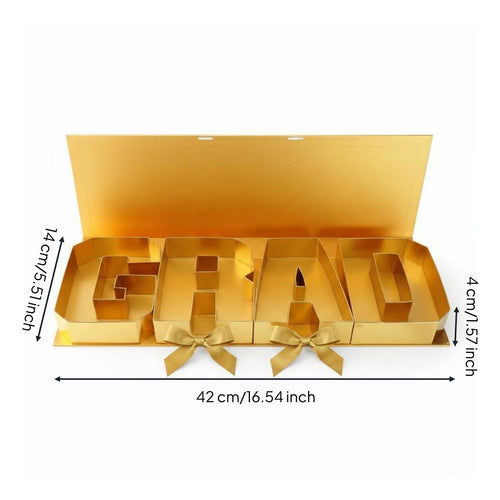Graduation Gift Box Four Compartments GRAD Letter Box Modern Design for Students