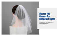 European Bridal Veil, Double Tier, Bead Crystal Embroidery, Iron Comb, Wedding Party