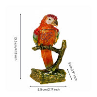 Parrot Jewelry Box Presentable Enamel Avian Trinket Box Collectible Art Piece Home Decor for Living Room