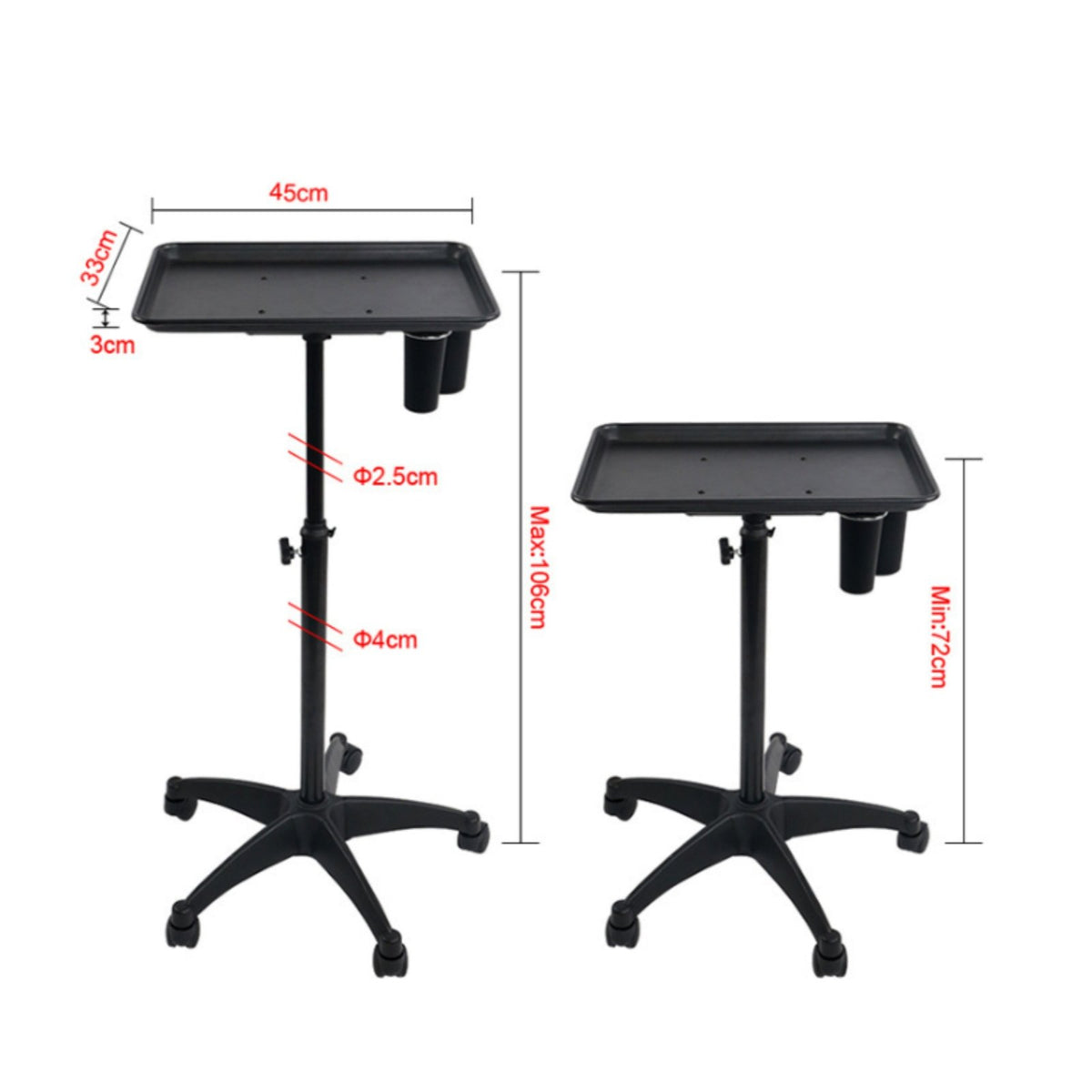 Hairdresser Trolley Tray Multi-Use Holder Salon Tray Stand Sturdy