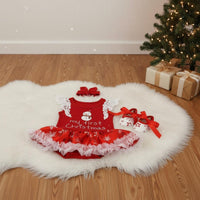 3 Pieces Tutu Romper Dress Ruffle Sleeves Baby Girl Outfit Set for Photo