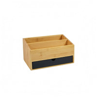Bamboo Desk Drawer Organizer Compact Desktop Drawer Storage Box Space-Saving