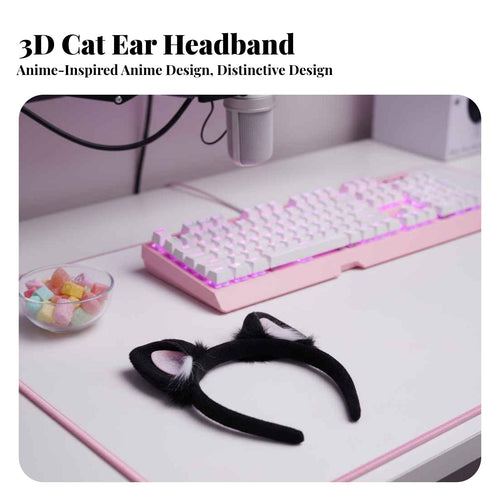 Cat Ear Headband Cute Design Faux Cat Ears Headband Furry Creature Ears Cute Design Cosplay Hair Hoop Soft & Comfortable