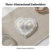 Korean Design 3D Flower Brooch Cute Design DIY Embroidery Embellishment Handmade for Seamstresses, Designers, Bag Customization