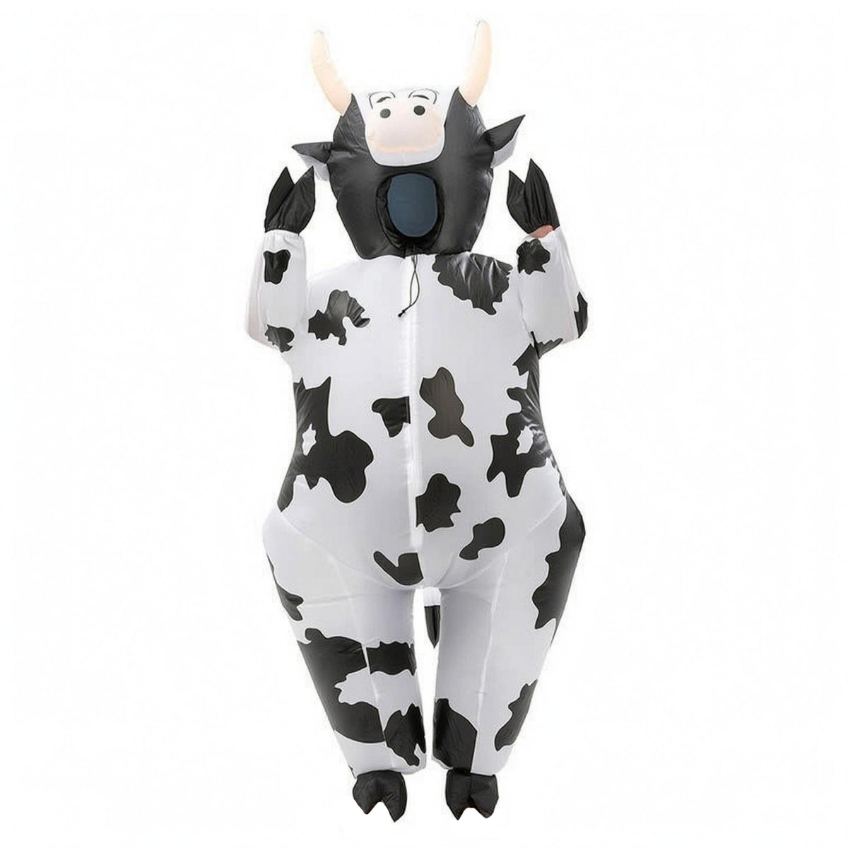 Inflatable Cow Costume Black-and-White Inflate Cow Costume Zipper Closure