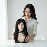 PVC Half Head Bust Easy to Arrange Hairpiece Display Head for Photo