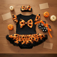 3 Pieces Flutter Sleeve Tutu Romper Skin-Friendly Material for Photoshoot
