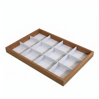 Jewelry Display Tray Walnut Wood-Colored Jewelry Storage Tray Light Gray