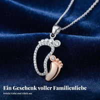 Big and Small Feet Pendant Necklace Sentimental Gift Mom and Baby Feet Necklace