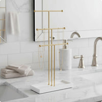 3 Tier Towel Display Stand Iron Frame Home Storage Good Ventilation for Vanity