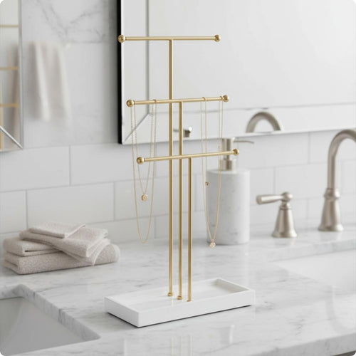3 Tier Towel Display Stand Iron Frame Home Storage Good Ventilation for Vanity